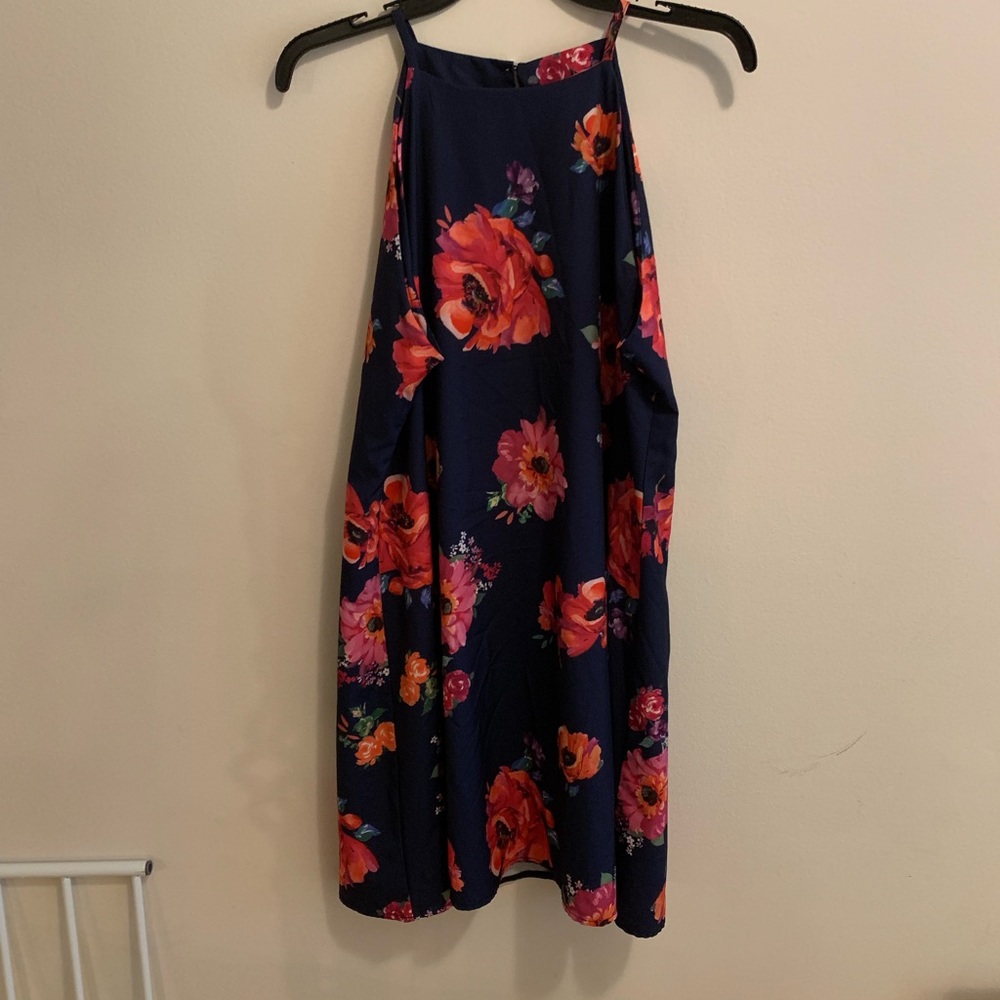 Flower High Neck Dress